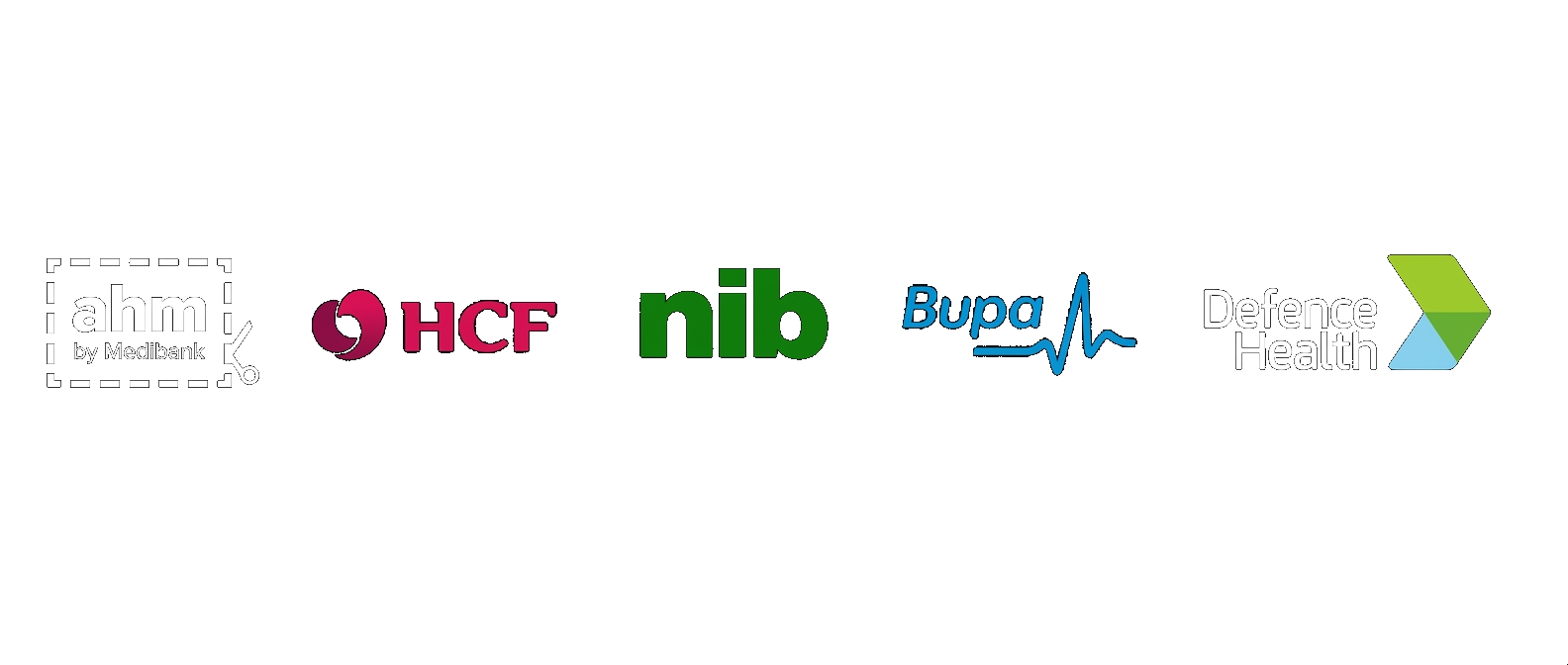 Accepted private health funds: ahm by Medibank, HCF, nib, Bupa, Defence Health