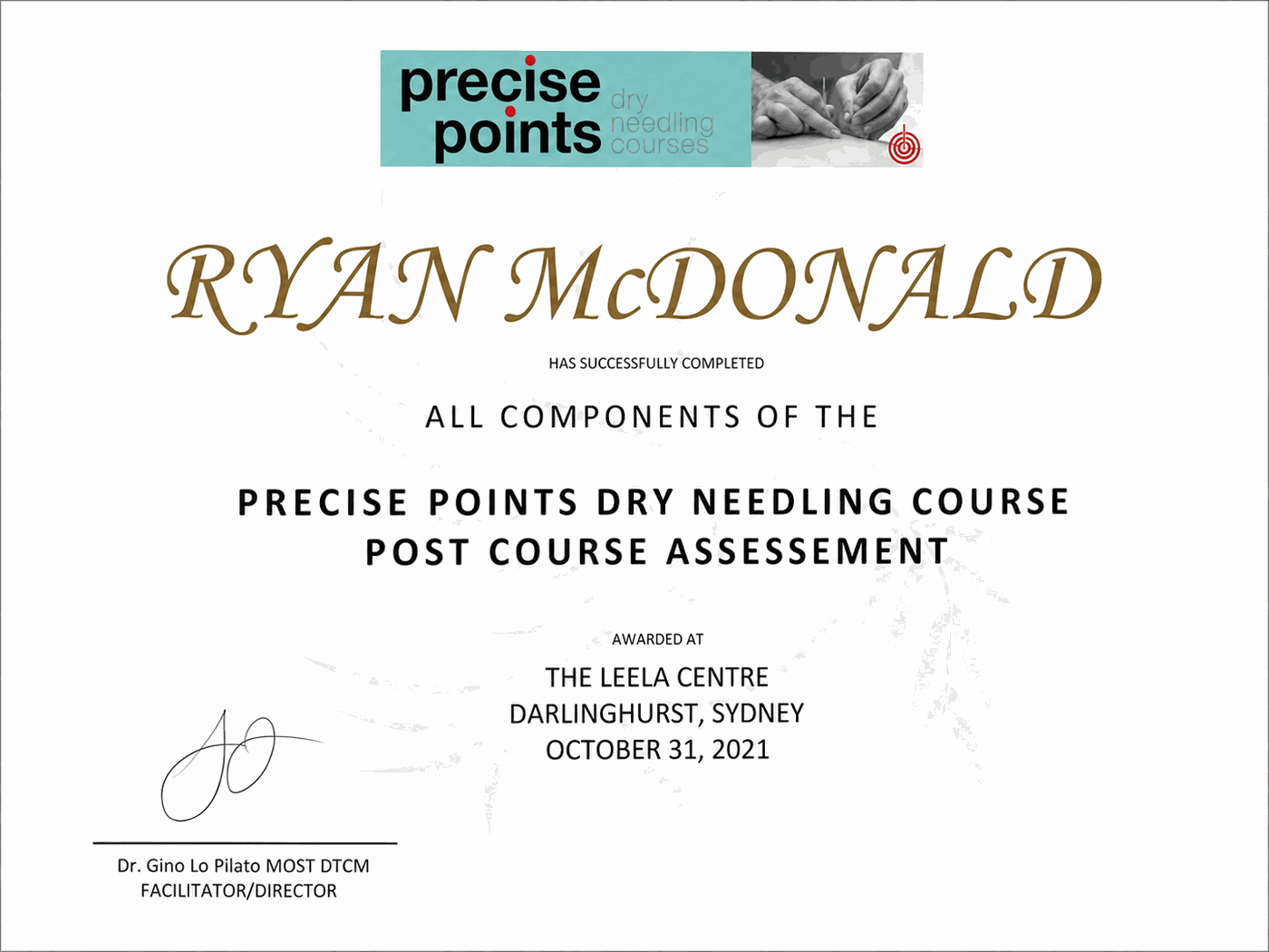 Precise Points Dry Needling Course — The Leela Centre, Sydney