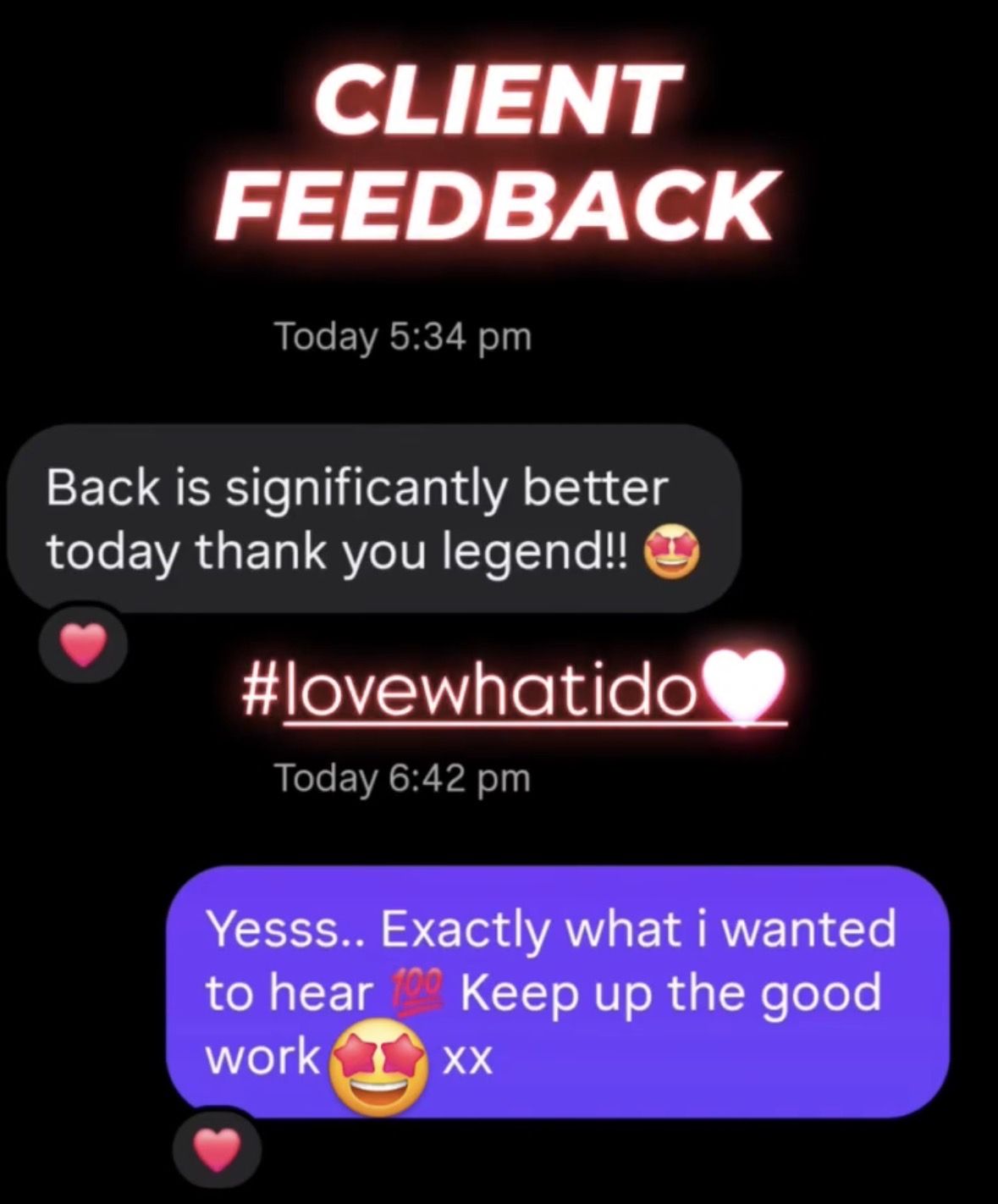 Client feedback screenshot 19