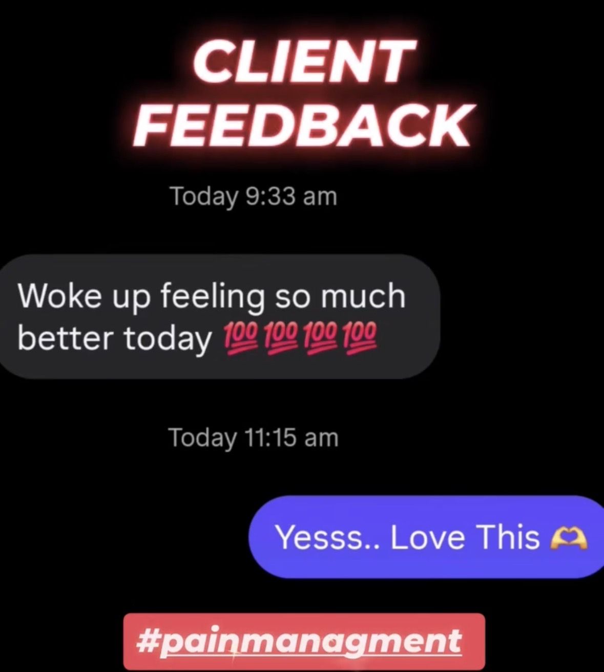 Client feedback screenshot 20