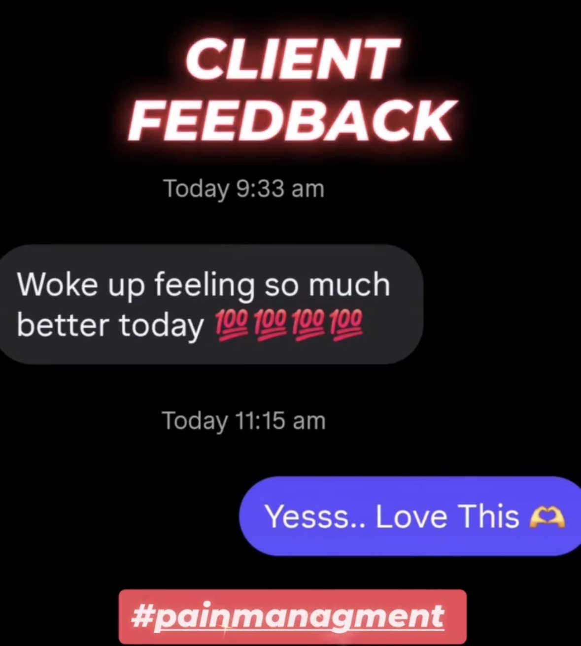 Client feedback screenshot 20