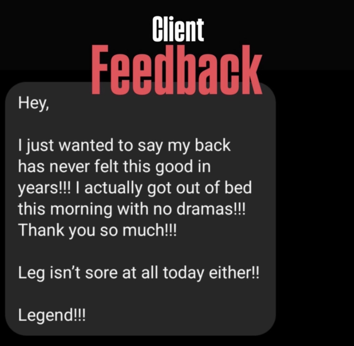 Client feedback screenshot 4