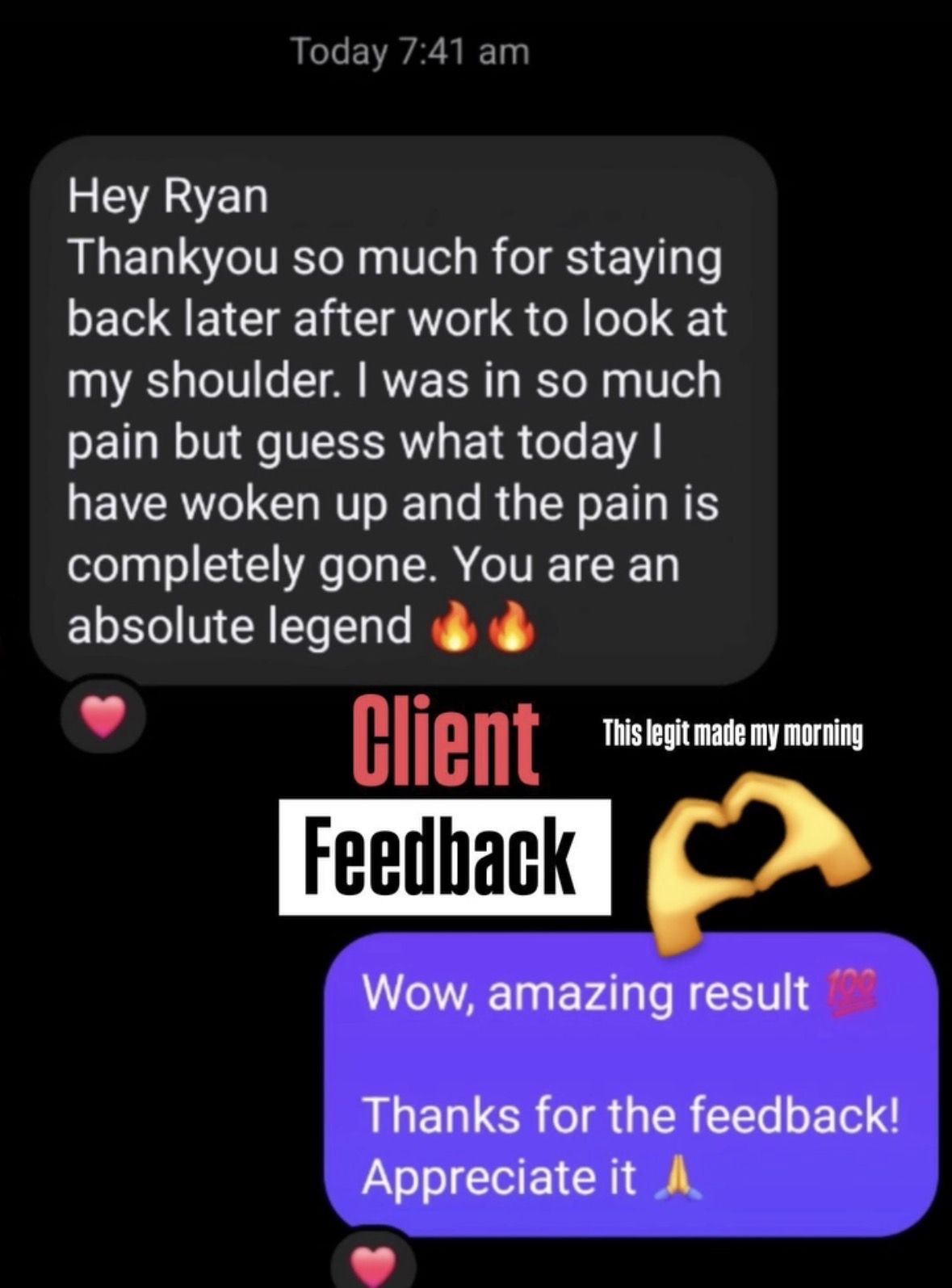 Client feedback screenshot 5